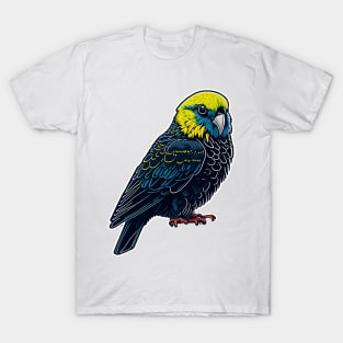 vintage black budgie vector sticker T-Shirt